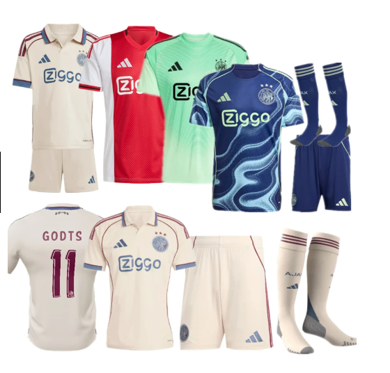 New Ajax jersey new Home and away adult kit kids kit 25 26 Ajax soccer jersey