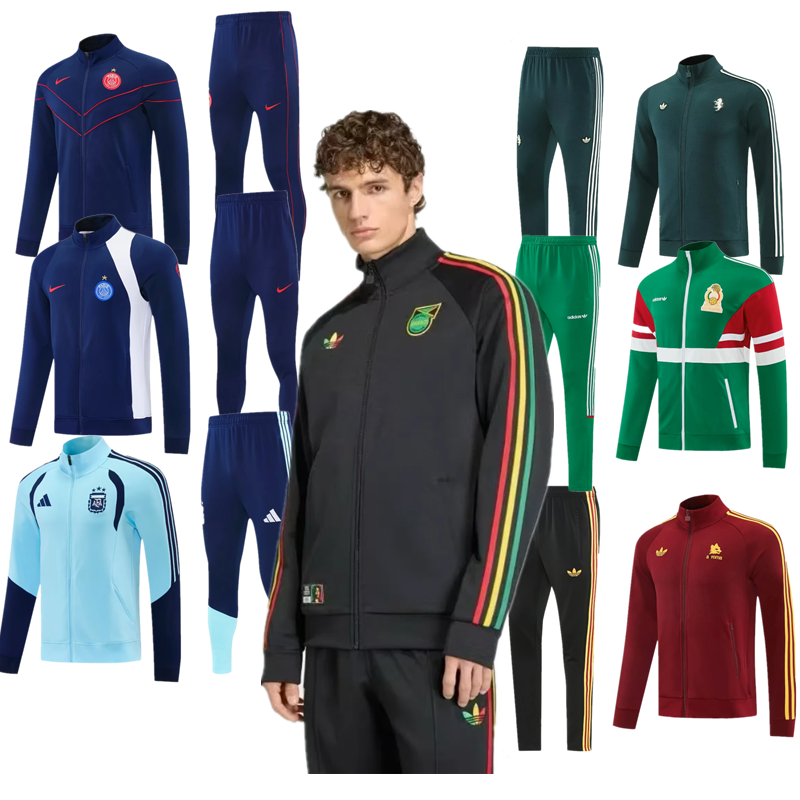 26-27 Adidas, Nike, jacket coat Pocket zipper pants training jersey adult kit AJ training coat jacket soccer jersey