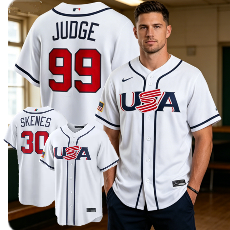 2026 Baseball World Cup USA Team New Edition 12 29 27 29 30 99# Embroidered Baseball Jersey