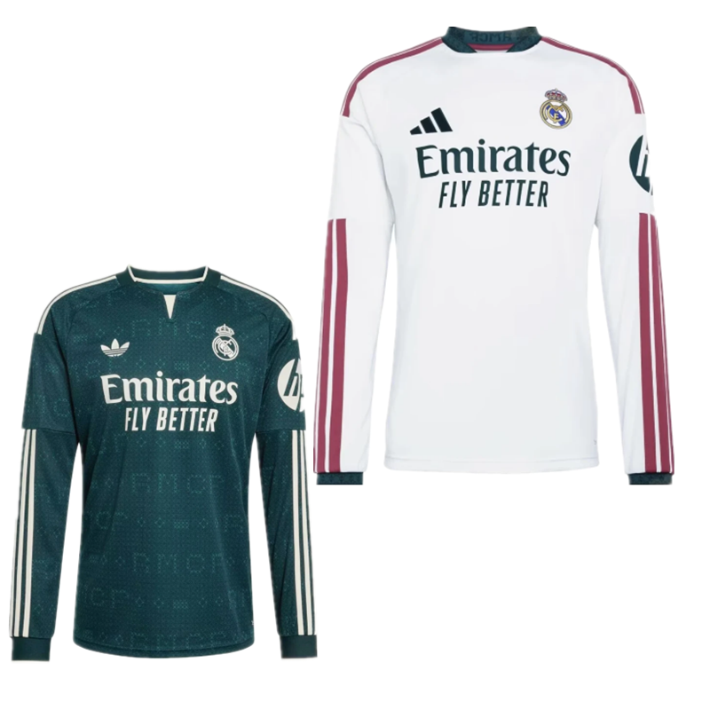 26 27 Real Madrid Long Sleeve Home Away adult Jersey 2026 2027 Real Madrid Long Sleeve soccer jersey